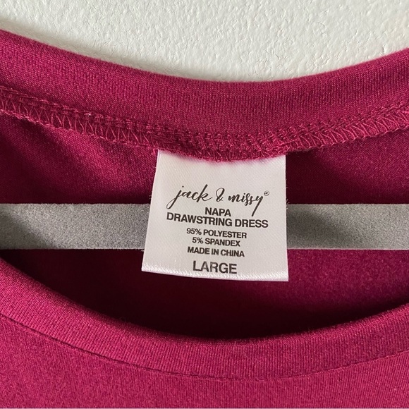 Womens Pink Lightweight Casual Napa Drawstring Pocket Dress size Large - Picture 4 of 6